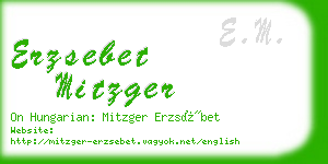 erzsebet mitzger business card